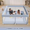 Picture of XVISHX 65 x 50 Inch Baby Playpen, Playpen for Babies and Toddlers, Baby Play Pen Playard for Indoor & Outdoor Active Center Game Fence, with Skin-Friendly Fabric and Soft Breathable Mesh, Grey