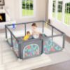 Picture of Dripex Baby Playpen, 47"x47" Small Playpen for Babies, Enhanced Safety Baby Play Yard for Indoor & Outdoor, Infant Play Pen with Soft Breathable Visible Mesh, Anti-Fall Design & Easy Setup, Grey