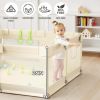 Picture of Uanlauo Beige Small Baby Playpen - 47x47in Playpen for Babies and Toddlers, Safe Indoor Play Pen, Baby Pen with Storage Bag and Breathable Mesh
