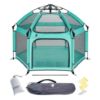 Picture of POP 'N GO PLAYPEN - Indoor & Outdoor Baby Playpen for Babies and Toddlers - Baby Beach Tent, Foldable, Portable W/Canopy, Travel Bag, & Mosquito Net - Pop Up Pack and Play Tent (Sweet Mint)