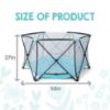 Picture of Regalo Safety My Play Portable Baby Playpen & Play Yard, Foldable 6-Panel Indoor Outdoor Playpen for Babies & Toddlers, Mesh Sides, Washable Fabric, 48, Aqua/Black