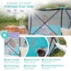 Picture of Regalo Safety My Play Portable Baby Playpen & Play Yard, Foldable 6-Panel Indoor Outdoor Playpen for Babies & Toddlers, Mesh Sides, Washable Fabric, 48, Aqua/Black