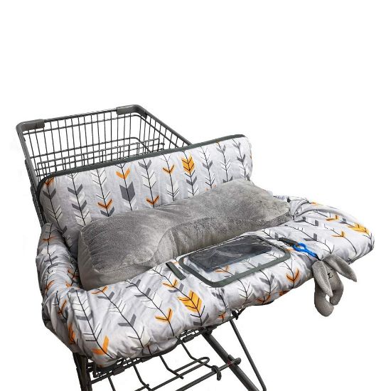 Picture of Shopping Cart Cover for Baby, High Chair Cover for Boy Girl, Infant Grocery Cart Cushion with Removable seat Positioner and Cellphone Holder