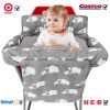 Picture of Love&go Soft Pillow Attached 2-in-1 Shopping Cart and High Chair Cover for Baby, Cotton Padded Cart Cover, Fold'n Roll Style, Portable with Carry Bag (Gray Elephant)