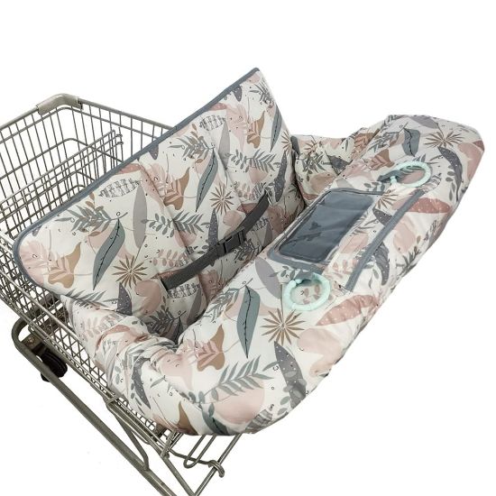 Picture of Shopping Cart Cover for Baby, 2 in 1 High Chair Cover for Restaurant seat & Grocery Cart Cover for Babies, Thick Padded with Clear Phone Pouch, Machine Washable, Leaves