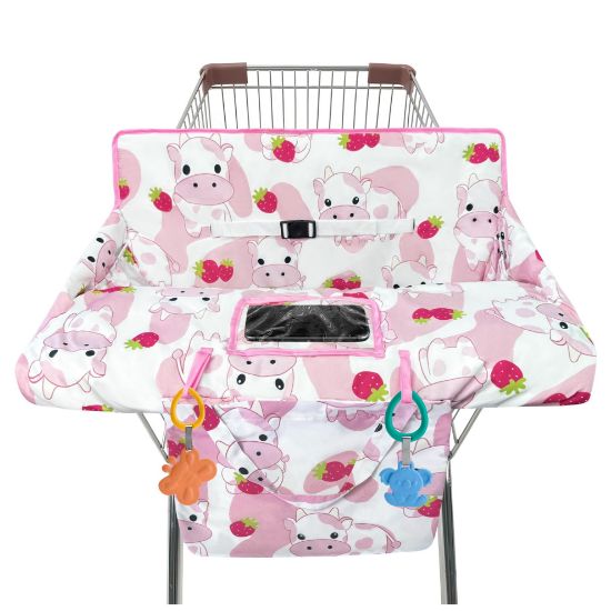 Picture of Shopping Cart Cover for Baby,2-in-1 High Chair Cover Soft,Portable, and Machine Washable,Comfortable Cotton Seat Pad with Safety Harness and Portable Cloth Bag,Fits All Supermarkets and Restaurants