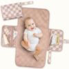 Picture of Tiny Twinkle Portable Diaper Changing Pad | Waterproof, Wipeable & Compact Baby Changing Pad for Travel | Smart Wipes Pocket & Organized Storage| Newborn Shower Gift (Beige Checkers)