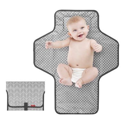 Picture of Portable Changing Pad for Baby, Waterproof Travel Changing Pads for Moms, Dads, with Built-in Pillow, Excellent Baby Shower, Registry Gifts