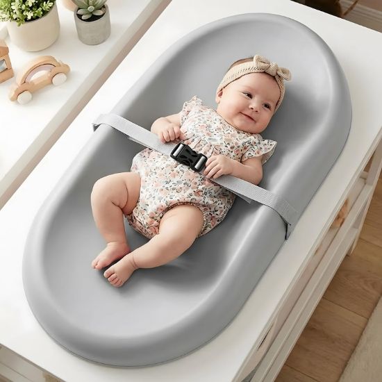 Picture of Mallify Wipe-Clean Changing Pad, Waterproof & Wipeable, Soft & Non-Slip Diaper Adjustable Safety Belt, Changing Pad for Dresser, Changing Table