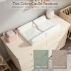 Picture of JVEOO Muslin Baby Changing Pad, 2 Pack Muslin Soft Cotton Covers & Waterproof Lining Foam Diaper Changing Table Pad 32" x 16.6" Mat for Dressers & Table