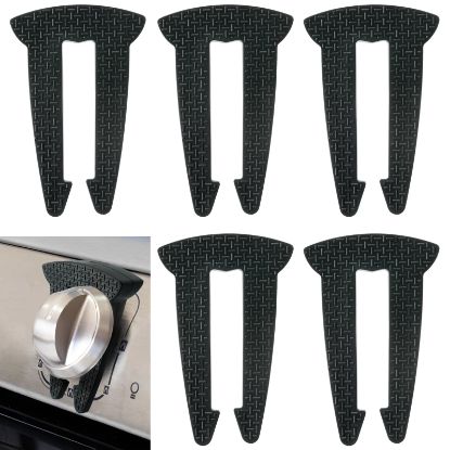 Picture of Lwuzkdo 5-Pack Gas Stove Knob Locks for Toddler Safety, Durable Design Knob Safety Covers, Child Proof Oven Knob Locks, Prevent Accidental Touch(Black)