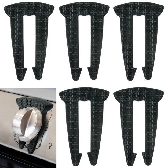 Picture of Lwuzkdo 5-Pack Gas Stove Knob Locks for Toddler Safety, Durable Design Knob Safety Covers, Child Proof Oven Knob Locks, Prevent Accidental Touch(Black)