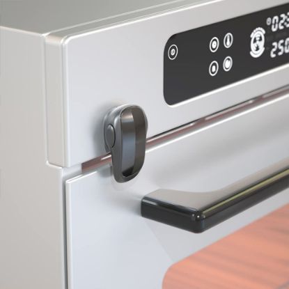 Picture of Mom's Choice Gold Awards Winner - SAFELON 1 Pcs Baby Safety Oven Door Lock, Double Button Oven Lock for Kitchen Safety (Black)