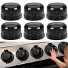 Picture of HOIGRBOM Stove Knob Safety Covers, 6 Pack Universal Gas Stove Knob Covers, Heat-Resistant Baby Proof Stove Knob Covers, Gas Stove Knob Locks for Child Safety and Pet (Black)