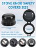 Picture of HOIGRBOM Stove Knob Safety Covers, 6 Pack Universal Gas Stove Knob Covers, Heat-Resistant Baby Proof Stove Knob Covers, Gas Stove Knob Locks for Child Safety and Pet (Black)