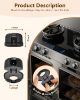 Picture of BBsecure Stove Knob Safety Covers - 5 Pack Heat Resistant Oven Knob Covers for Child Safety with 3M Strong Adhesive, Gas Stove Knob Covers with Dual-Button Locks & Visual Design, Black