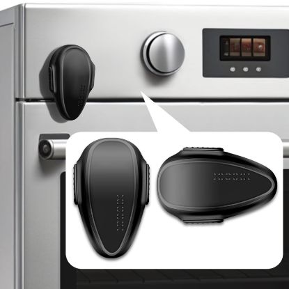 Picture of YTDSUP Oven Lock Child Safety (2 Pack),Oven Door Lock,Oven Front Lock, Baby Proofing, Baby and Child Proof Locks for Drawer Oven Stove Door, Upgrade Heat-Resistant Material, Easy to Install - Black