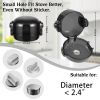 Picture of Stove Knob Safety Covers, for Knob Diameter Less Than 2.4", Dual Grip Safety Shield, Press Gas Stove Knob Locks, Creative Oven Lock Knob Covers for Child Safety, Black Color, Pack of 5