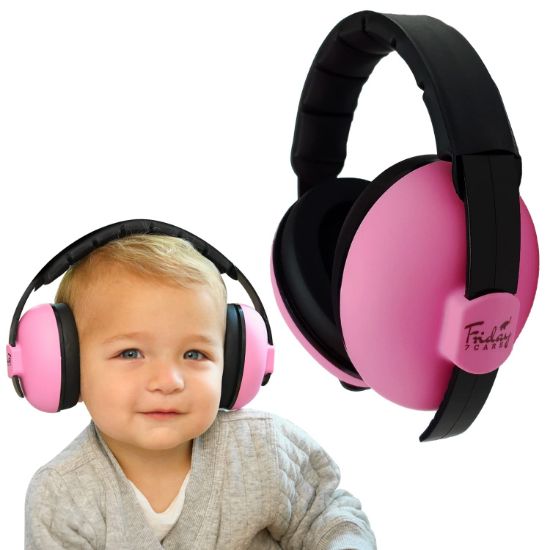 Picture of Friday 7Care Baby Ear Protection Noise Cancelling Headphones for Ages 0-24 Months, Pink