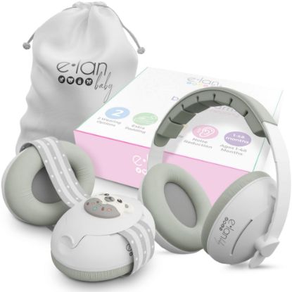 Picture of 2-in-1 Baby Ear Muffs Noise Protection - Baby Headphones for Noise & Plane Travel - 2 Headbands - Toddler Ear Protection for Infant & Toddler Travel Essential, Age 1-36 Months