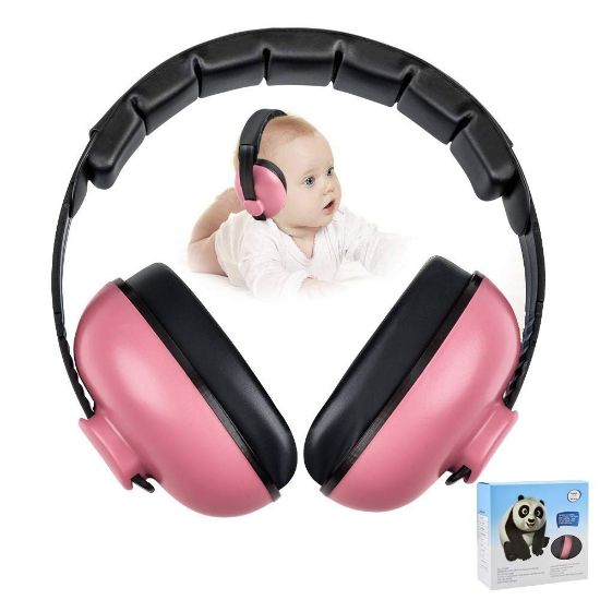 Picture of Alitamei Baby Ear Protection Noise Cancelling Headphones for Kids Noise Reduction Hearing Protection Earmuffs for 0-3 Years Babies, Toddlers, Infant (Redrose)