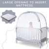 Picture of L RUNNZER Crib Tent, Crib Net to Keep Baby in, Breathable Pop Up Crib Tent Canopy Keep Baby from Climbing Out (55.2" L x 27.6" W x 51.6" H)