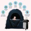 Picture of SlumberPod with Fan The Original Blackout Sleep Tent Travel Essential for Baby and Toddlers, Mini Crib and Pack n Play Cover, Sleep Pod with Monitor Pouch and Fan Pouch, Blocks 95%+ Light, Black