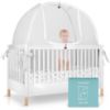 Picture of Crib Tent to Stop Baby Climbing Out - Breathable Pop-Up Crib Net to Keep Baby in, Auto-Lock Zipper for Added Safety, Easy Install Crib Cover (Fits Standard Cribs)