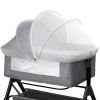 Picture of Bassinet Mosquito Net Cover - Half-Blackout Mosquito Net for Baby Crib & Bedside Sleeper, Breathable Crib net with 2-Way Zipper, Sun-Blocking Baby Mosquito Net Cover (Gray-Small)