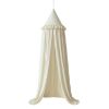 Picture of Wonder Space Kids Bed Canopy with Ruffles, Pastel Neutral Color for Boys & Girls, Frilled Cotton Tent Nursery Room Baby Crib Hanging Curtain Mosquito Netting Children Reading Nook Decoration (Ivory)