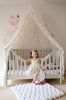 Picture of Wonder Space Elegant Kids Bed Canopy - Lace Chiffon Netting with Pom Pom, Princess Girls Fairy Dream Tent, Nursery Room Baby Crib Hanging Curtain Mosquito Net Children Reading Nook Decoration (Beige)