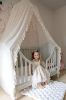Picture of Wonder Space Elegant Kids Bed Canopy - Lace Chiffon Netting with Pom Pom, Princess Girls Fairy Dream Tent, Nursery Room Baby Crib Hanging Curtain Mosquito Net Children Reading Nook Decoration (Beige)