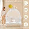 Picture of Crib Tent to Keep Baby from Climbing Out, Crib Net to Keep Baby in - Mesh Climbing Prevention, Pop Up Tent with Two-Way Self-Locking Metal Zipper (White, Large)