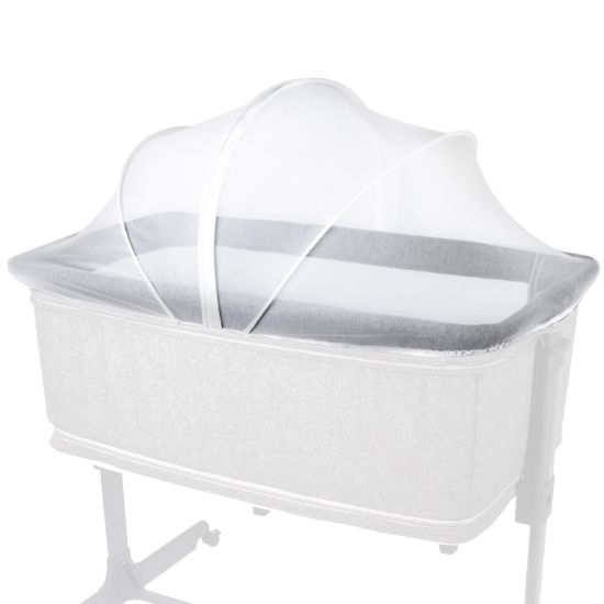 Picture of BEBONO Bassinet Cover to Keep Cats Out, Mosquito Net Cover with 2-Way Zipper for Baby Crib, White