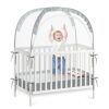 Picture of PandaEar Pop Up Crib Tent to Keep Baby from Climbing Out, Breathable Crib Net Mesh Canopy, Babies Crib Cover with Zipper, Easy Installation (Grey)