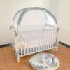Picture of PandaEar Pop Up Crib Tent to Keep Baby from Climbing Out, Breathable Crib Net Mesh Canopy, Babies Crib Cover with Zipper, Easy Installation (Grey)