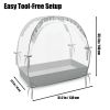 Picture of PandaEar Pop Up Crib Tent to Keep Baby from Climbing Out, Breathable Crib Net Mesh Canopy, Babies Crib Cover with Zipper, Easy Installation (Grey)