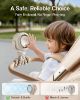 Picture of SWEETFULL Portable Stroller Fan, Pinch-Proof Baby Fan, 10H Battery, 5-Speed Quiet Mini Clip on Fan, USB-C Rechargeable with LED Display for Car Seat, Crib & Travel - Cream