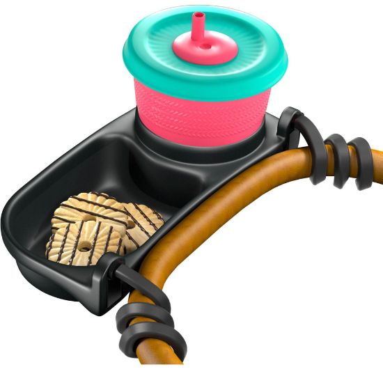 Picture of Swanoo Universal Stroller Snack Tray | Compatible With Nuna Mockingbird Bugaboo Uppababy | Stroller Bumper Bar Tray Attachment with Cup Holder | Baby Toddler Disneyland Essentials Stroller Accessories