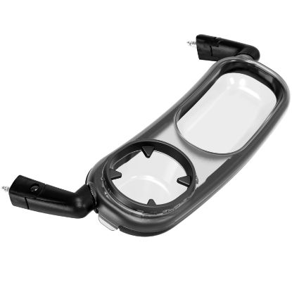Picture of Snack Tray Fits for UPPAbaby Vista/Vista V2/Vista V3/Cruz/Cruz V2/ RumbleSeat/RumbleSeat V2, Stroller Tray with Cup Holder & Recessed Bowl, Dishwasher Safe, Quick Attachment, Folds with Stroller, Grey