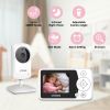Picture of VTimes Baby Monitor with Camera and Audio, Video Baby Monitor No WiFi Night Vision 2.4" LCD Screen Portable Baby Camera Monitor Alarm Lullaby Temperature Sensor and 1000ft, Ideal for Baby/Elderly/Pet