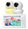 Picture of Babysense 5" HD Split-Screen Baby Monitor, Video Baby Monitor with 2 Cameras and Audio, Night Light, 1000ft Range, Two-Way Audio, 4X Zoom, Night Vision, 4000mAh Battery