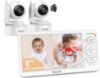 Picture of Blemil 6" Baby Monitor with 2 Cameras 4000mAh Battery Upgrade Split Screen Video Baby Monitor No WiFi Remote Pan-Tilt-Zoom Auto-Night Vision 150 Languages ECO Mode 2-Way Talk 1000FT (Ideal Condition)
