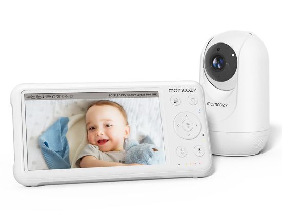 Picture of Momcozy Video Baby Monitor, 1080P 5" HD Baby Monitor with Camera & Wall Mount, Infrared Night Vision, 5000mAh Battery, 2-Way Audio, Temperature Sensor, Lullabies, 960ft Range, Ideal for New Moms, BM01