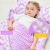Picture of Lasoftan Toddler Nap Mat with Pillow and Blanket, Extra Large Rolled Napping Mats,Toddler Nap mats for Boys Girls, Kids Sleeping Mat for Daycare, Preschool Travel Camping, Rainbow
