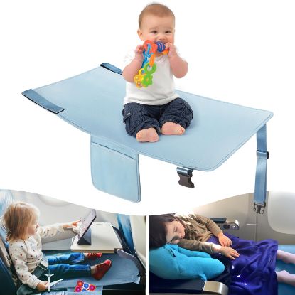 Picture of COZYBONDER Toddler Airplane Bed, Kids Airplane Seat Extender Travel Bed, Kids Airplane Travel Essentials, Airplane Must Have for Toddlers, Portable Plane Foot Rest for Flights