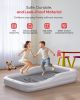 Picture of QPAU Inflatable Toddler Travel Bed with Tent, Portable Kids Air Mattress with Safety Sides, Ideal for Home, Grandma's, Camping, Traveling -Includes Fast Electric Pump (Gray)