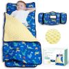 Picture of ACRABROS Toddler Nap Mat with Pillow and Blanket, Extra Large Rolled Napping Mats,Slumber Bags for Boys Girls,Kids Sleeping Bag for Daycare, Preschool Travel Camping, Dinosaur