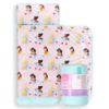 Picture of Jay Franco Kids Nap Mat Cartoon Embedded Pillow & Blanket - Soft 46"x20"Microfiber Sleeping Bag with Name Tag & Handle for School, Travel, Sleepover, Pink - Disney Princess