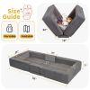Picture of ENITYA Toddler Travel Bed - Portable Foldable Soft Foam Floor Bed for Kids 1-4yr, No Assembly, Washable Cover, Built-in Safety Rails, Compact for Travel & Home Use, Light Grey